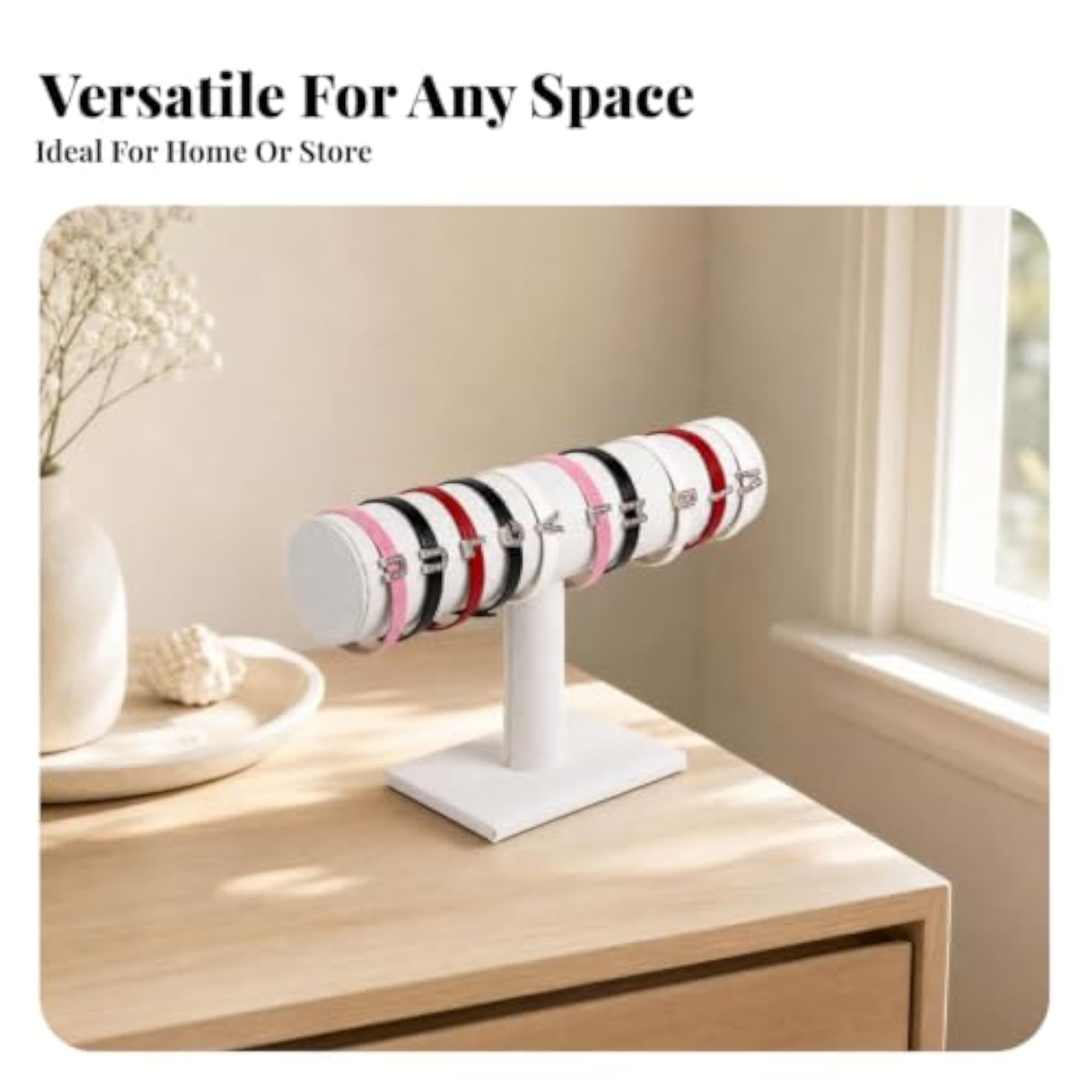 Padded Crossbar Jewelry Display Bracelet Holder